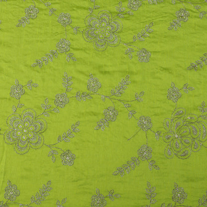 Slub Silk Embroidery fabric