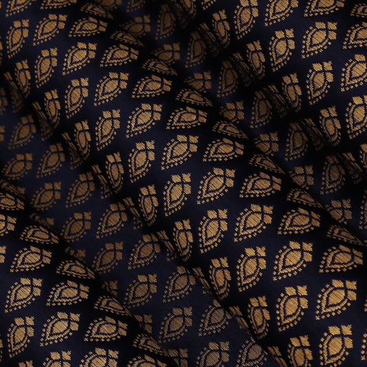 Navy Blue Color Brocade Fabric