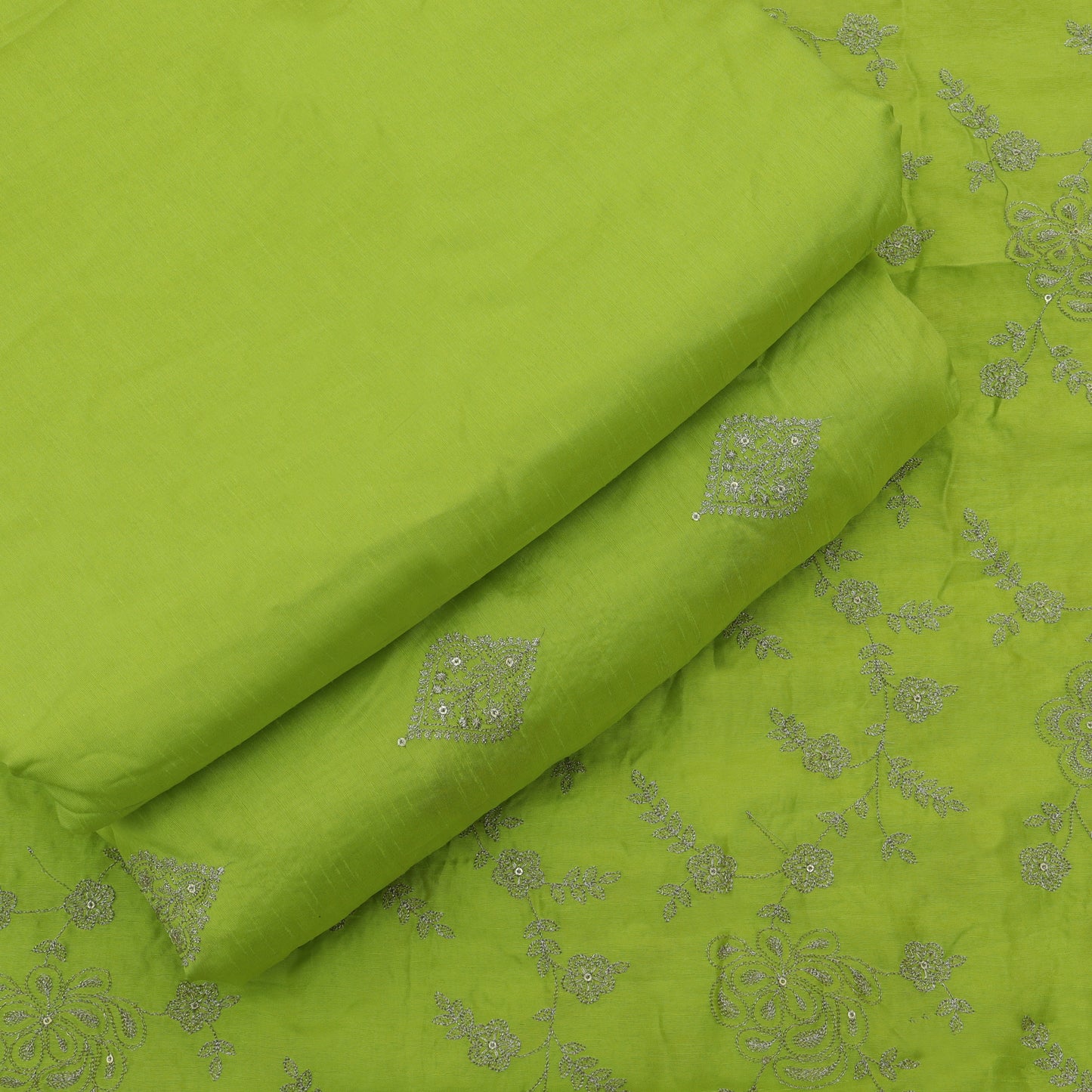 Slub Silk Embroidery fabric