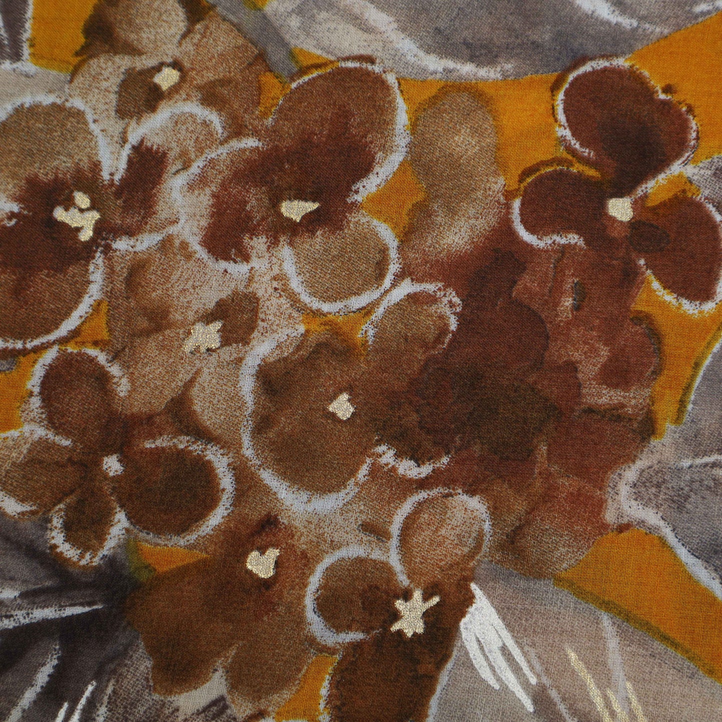 Multi Colored Mulmul Foil Print Fabric