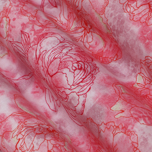 Multi Colored Mulmul Foil Print Fabric