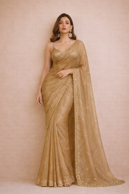 Organza Tissue Border Embroidery Fabric