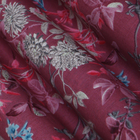 Multi Colored Mulmul Foil Print Fabric