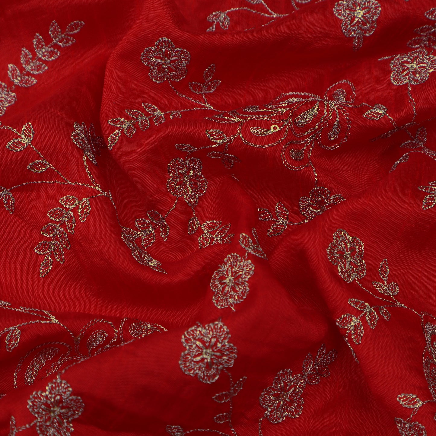 Slub Silk Embroidery fabric