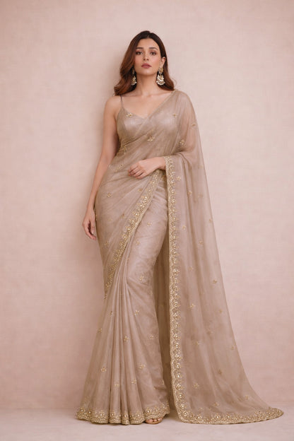 Organza Tissue Border Embroidery Fabric