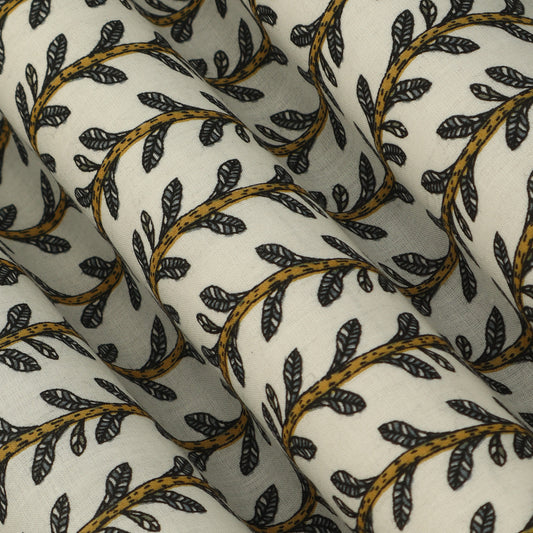 Floral Stripe Cotton Print Fabric