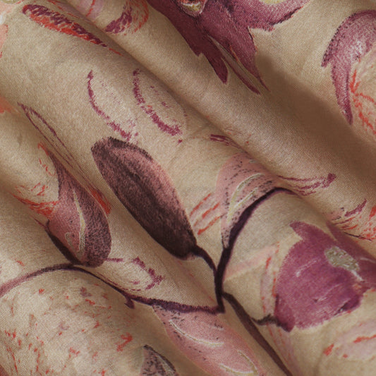 Multi Colored Mulmul Foil Print Fabric