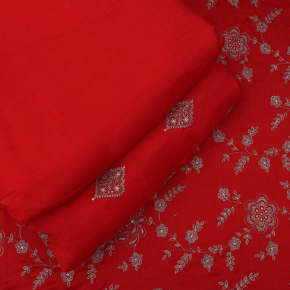 Slub Silk Embroidery fabric