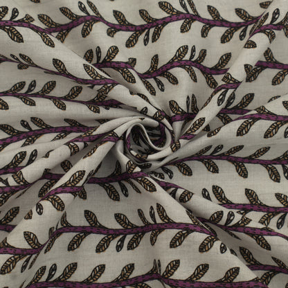 Floral Stripe Cotton Print Fabric