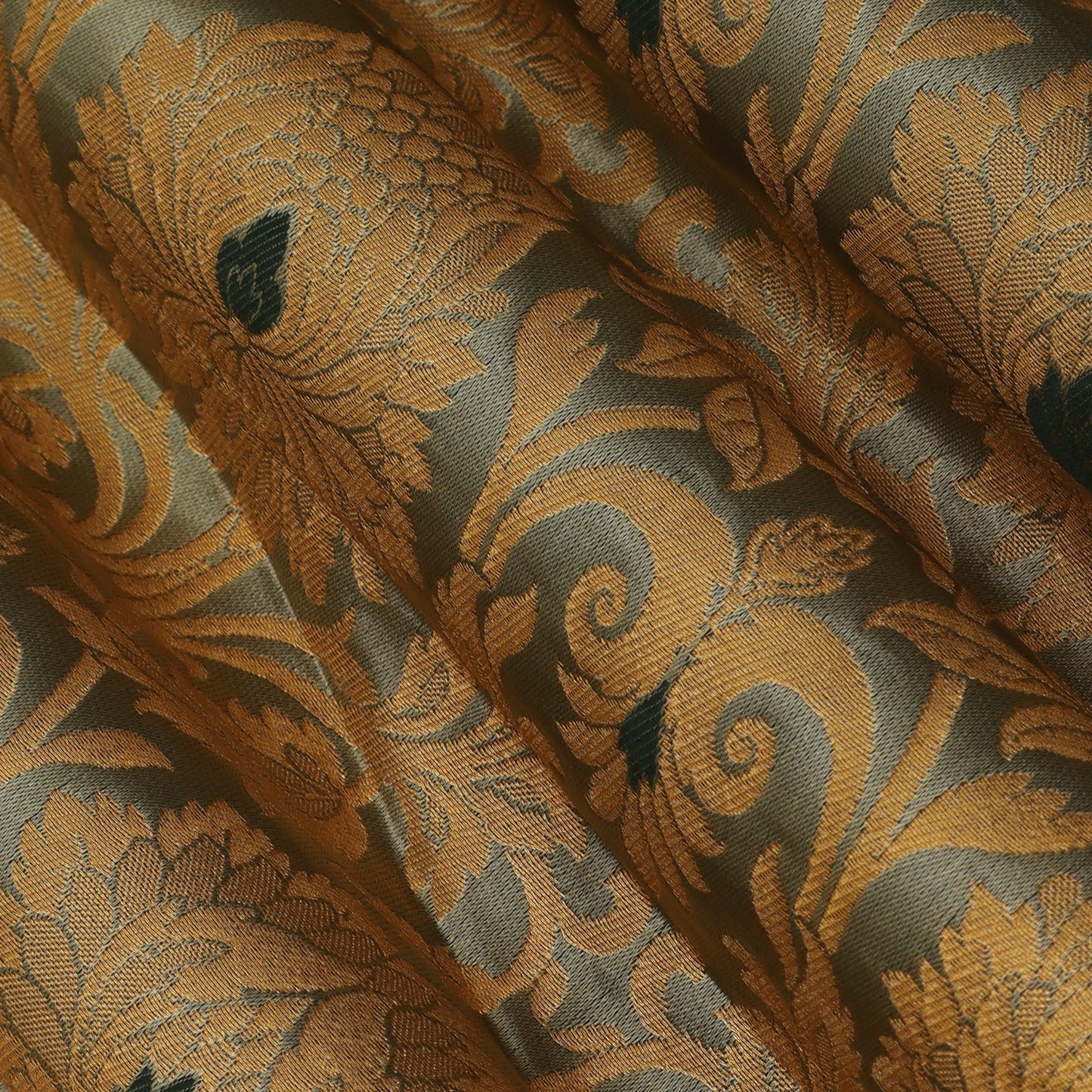 Sea Green Color Brocade Fabric