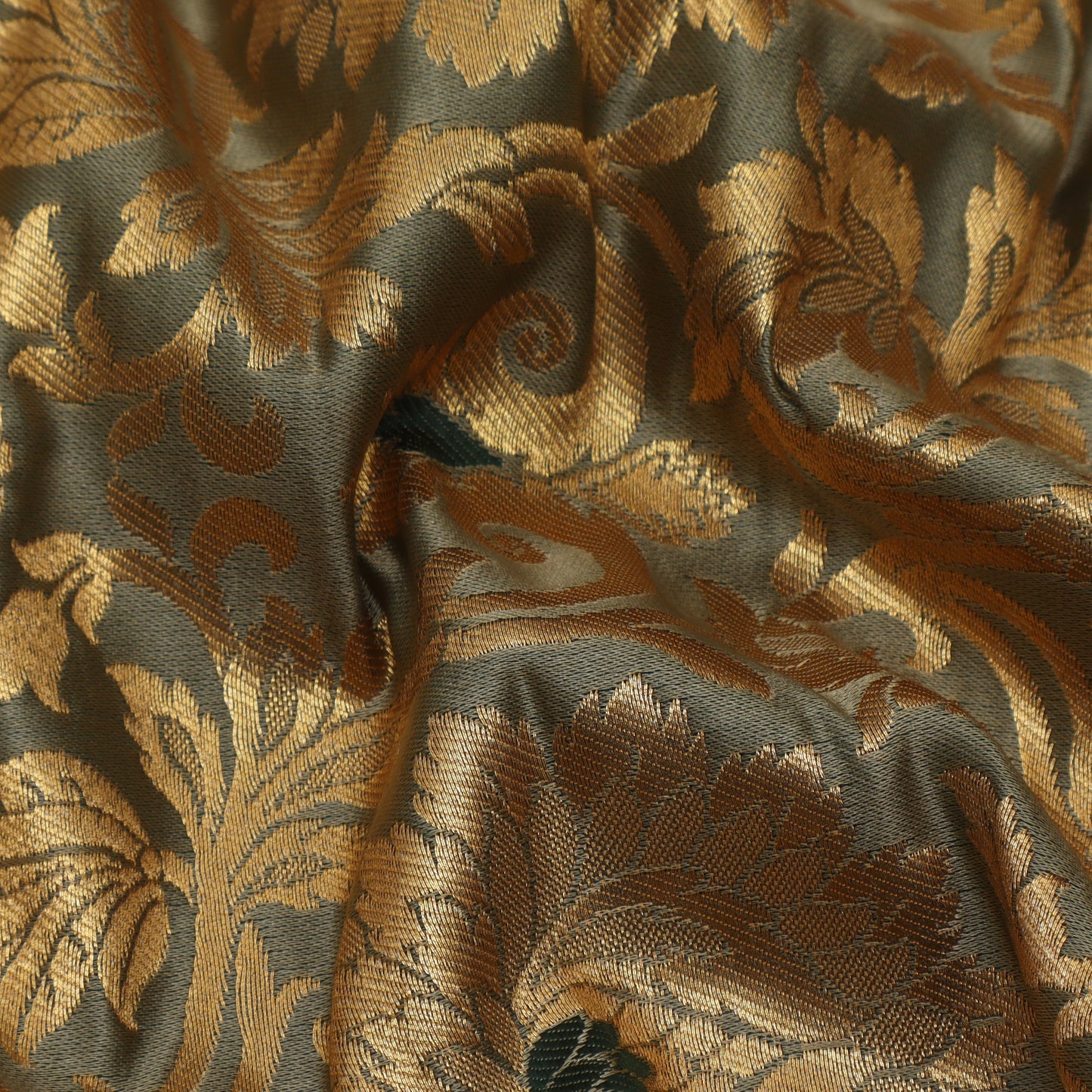 Sea Green Color Brocade Fabric