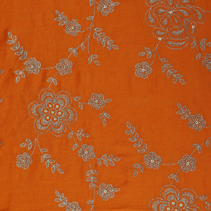 Slub Silk Embroidery fabric