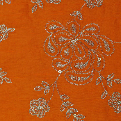 Slub Silk Embroidery fabric