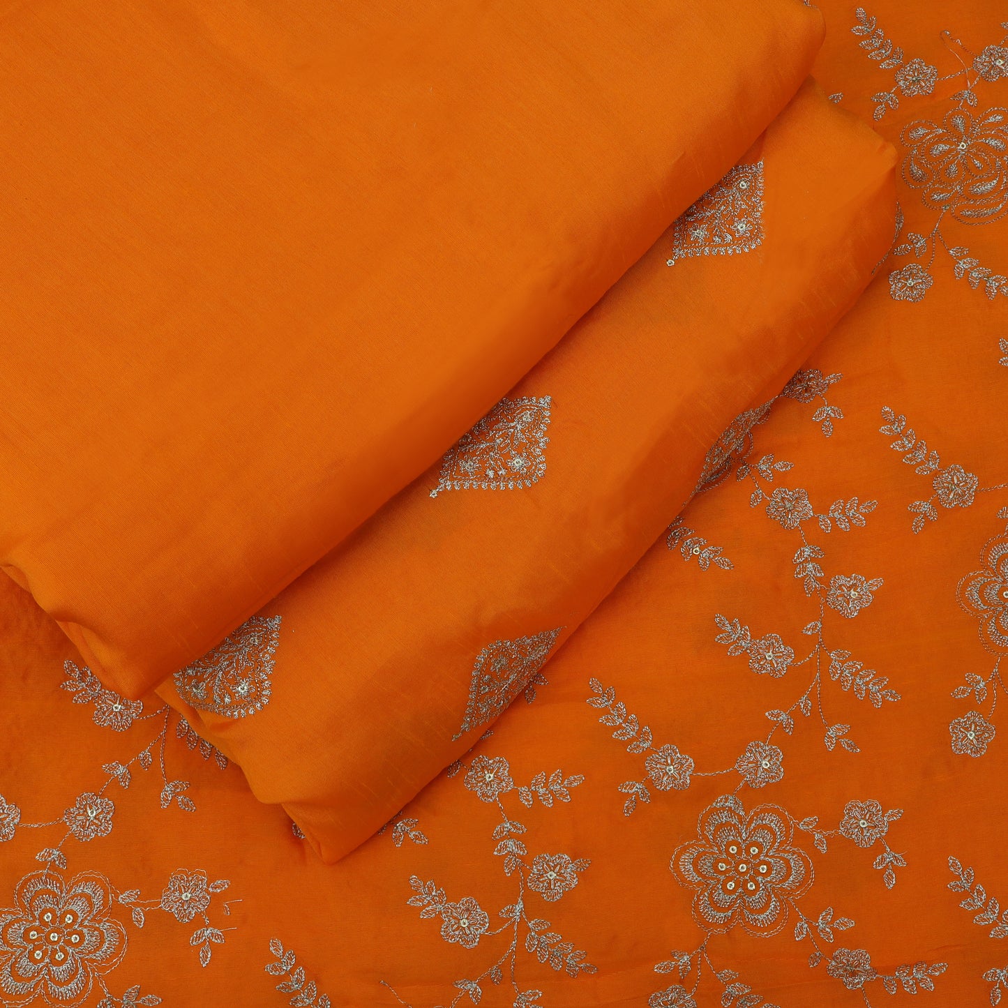 Slub Silk Embroidery fabric