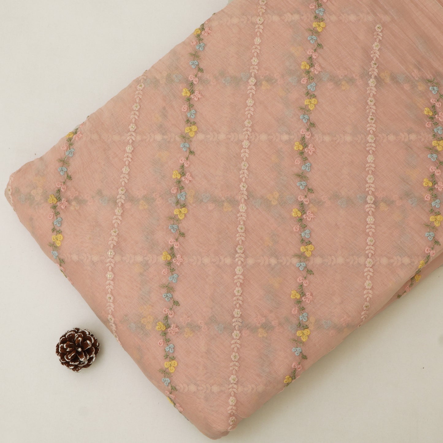 Chanderi Embroidery Fabric