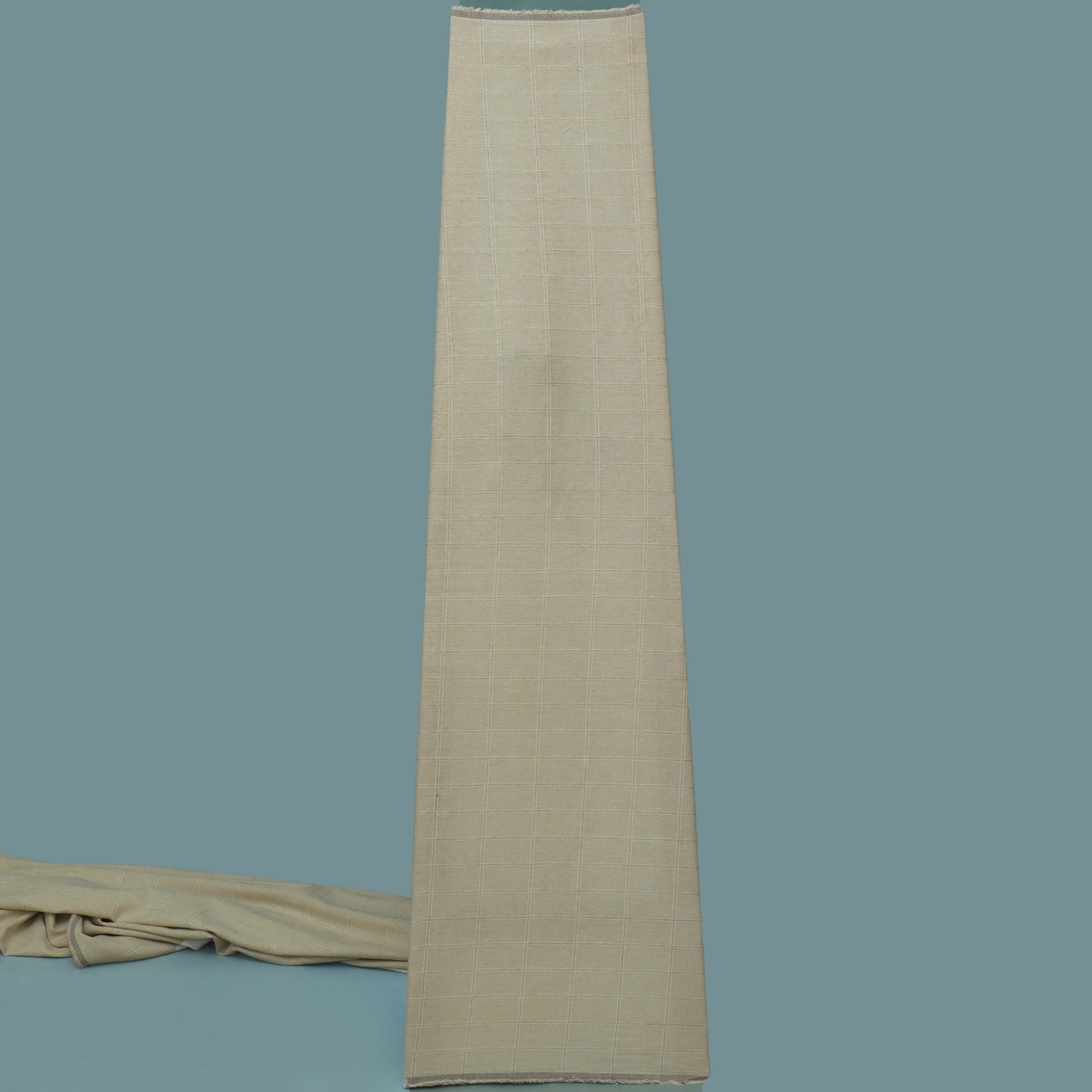 Off White Color Cotton Linen Zari Fabric