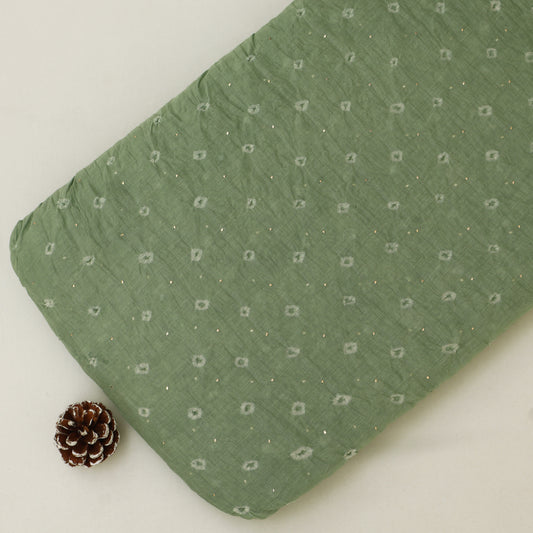 Crush Chanderi Bandhani Print Mukaish Fabric