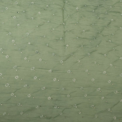 Crush Chanderi Bandhani Print Mukaish Fabric