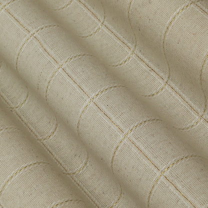 Off White Color Cotton Linen Zari Fabric