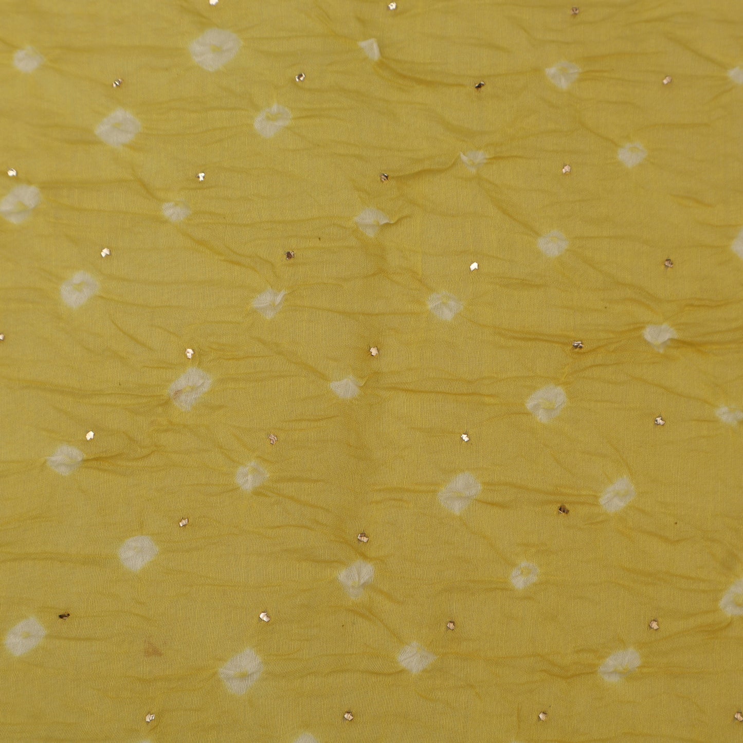 Crush Chanderi Bandhani Print Mukaish Fabric
