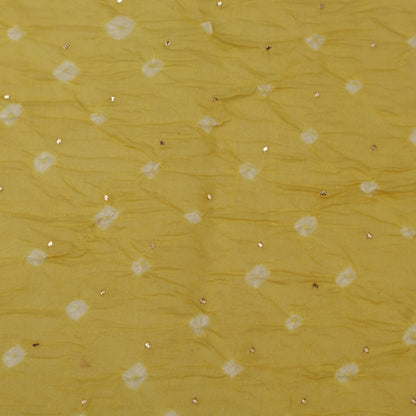 Crush Chanderi Bandhani Print Mukaish Fabric