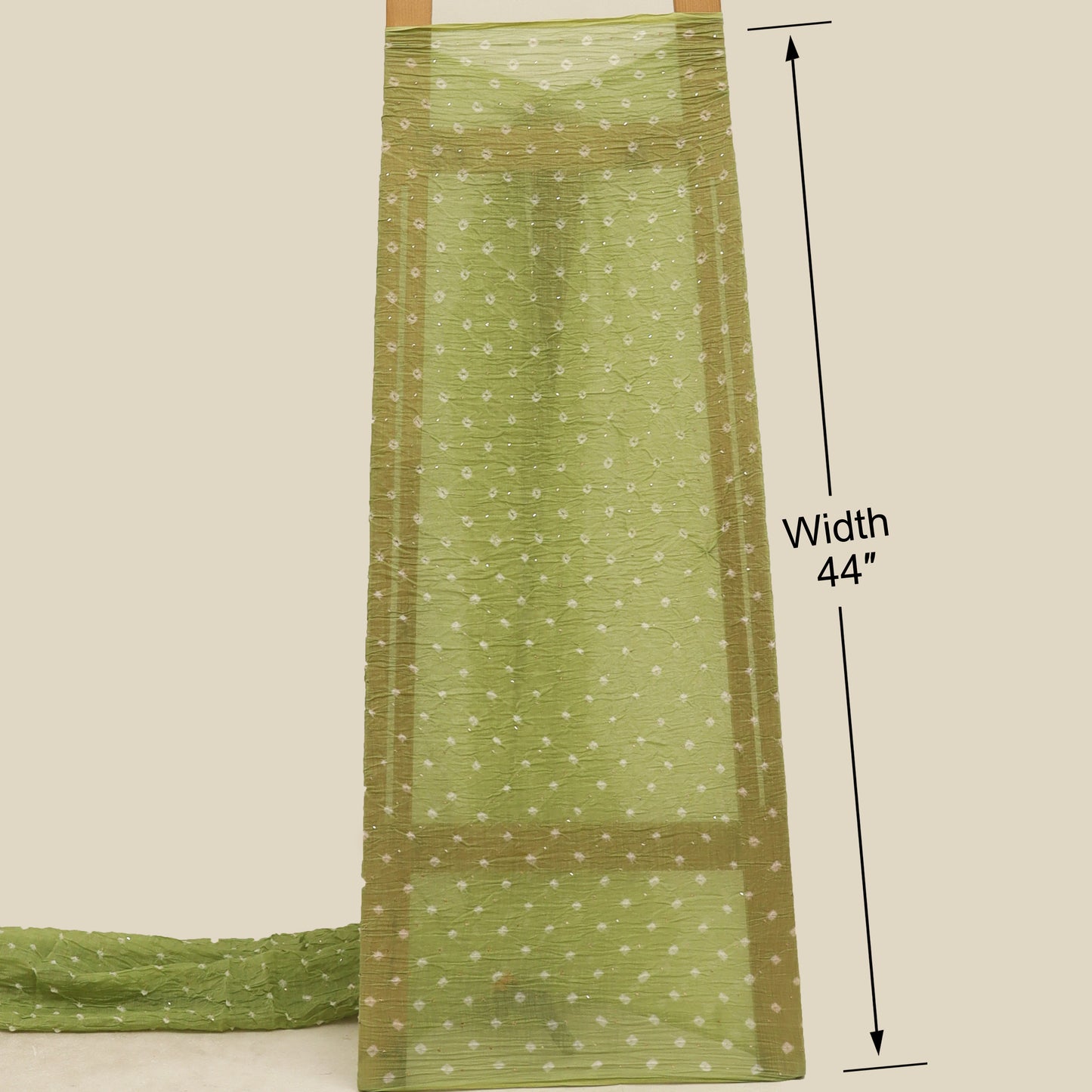 Crush Chanderi Bandhani Print Mukaish Fabric