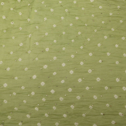Crush Chanderi Bandhani Print Mukaish Fabric