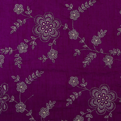 Slub Silk Embroidery fabric