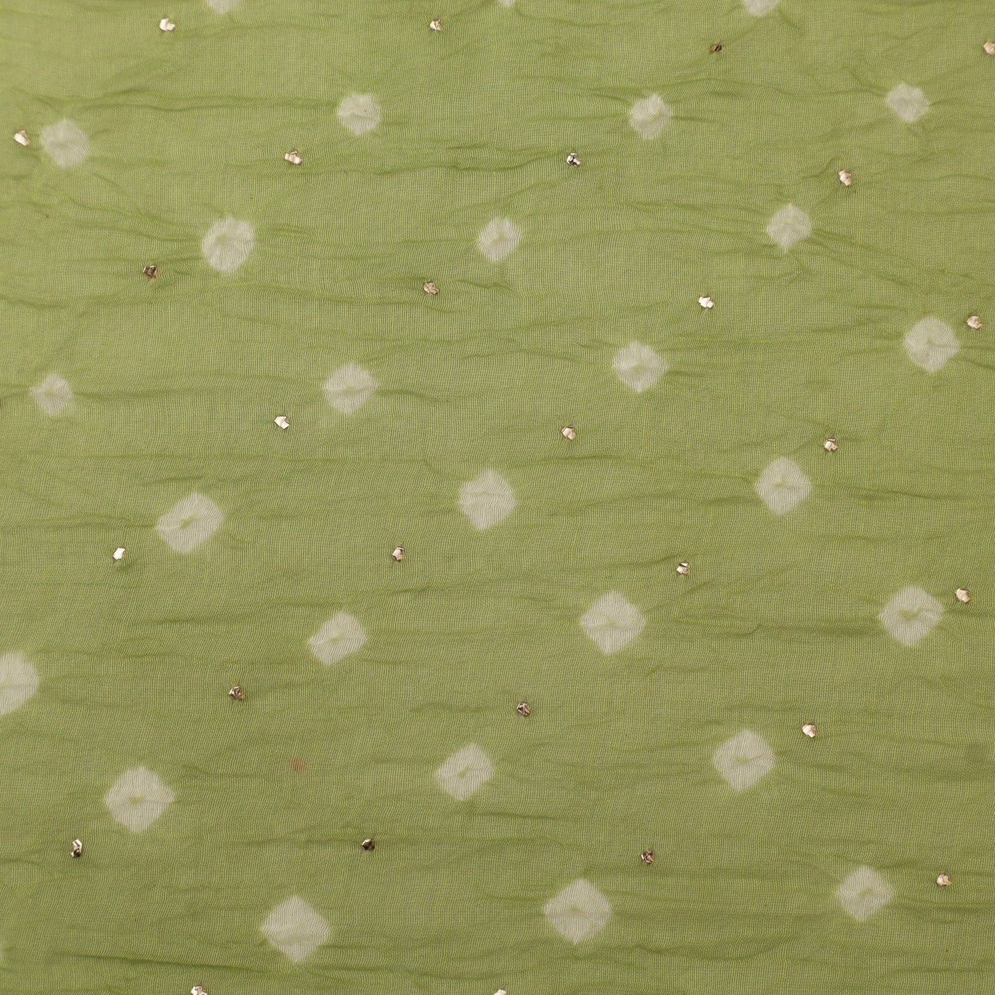 Crush Chanderi Bandhani Print Mukaish Fabric
