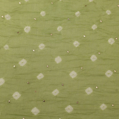 Crush Chanderi Bandhani Print Mukaish Fabric
