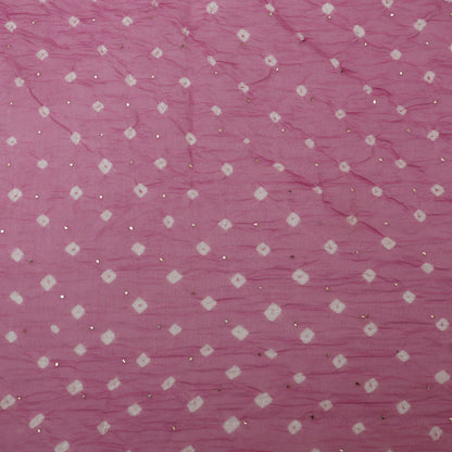 Crush Chanderi Bandhani Print Mukaish Fabric