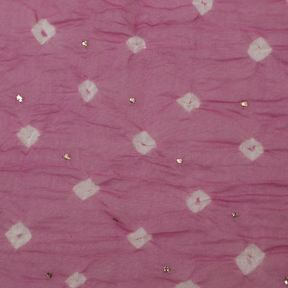 Crush Chanderi Bandhani Print Mukaish Fabric