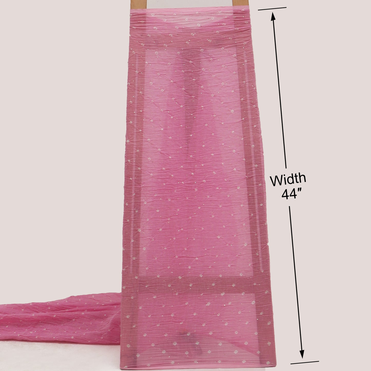 Crush Chanderi Bandhani Print Mukaish Fabric