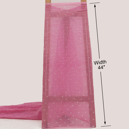 Crush Chanderi Bandhani Print Mukaish Fabric