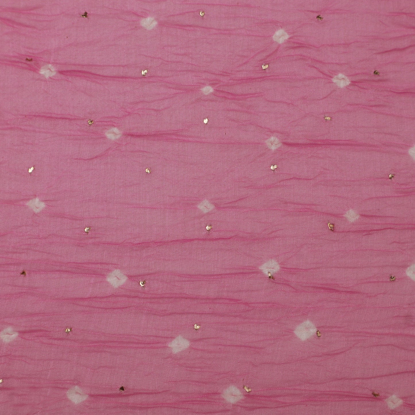 Crush Chanderi Bandhani Print Mukaish Fabric