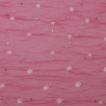 Crush Chanderi Bandhani Print Mukaish Fabric
