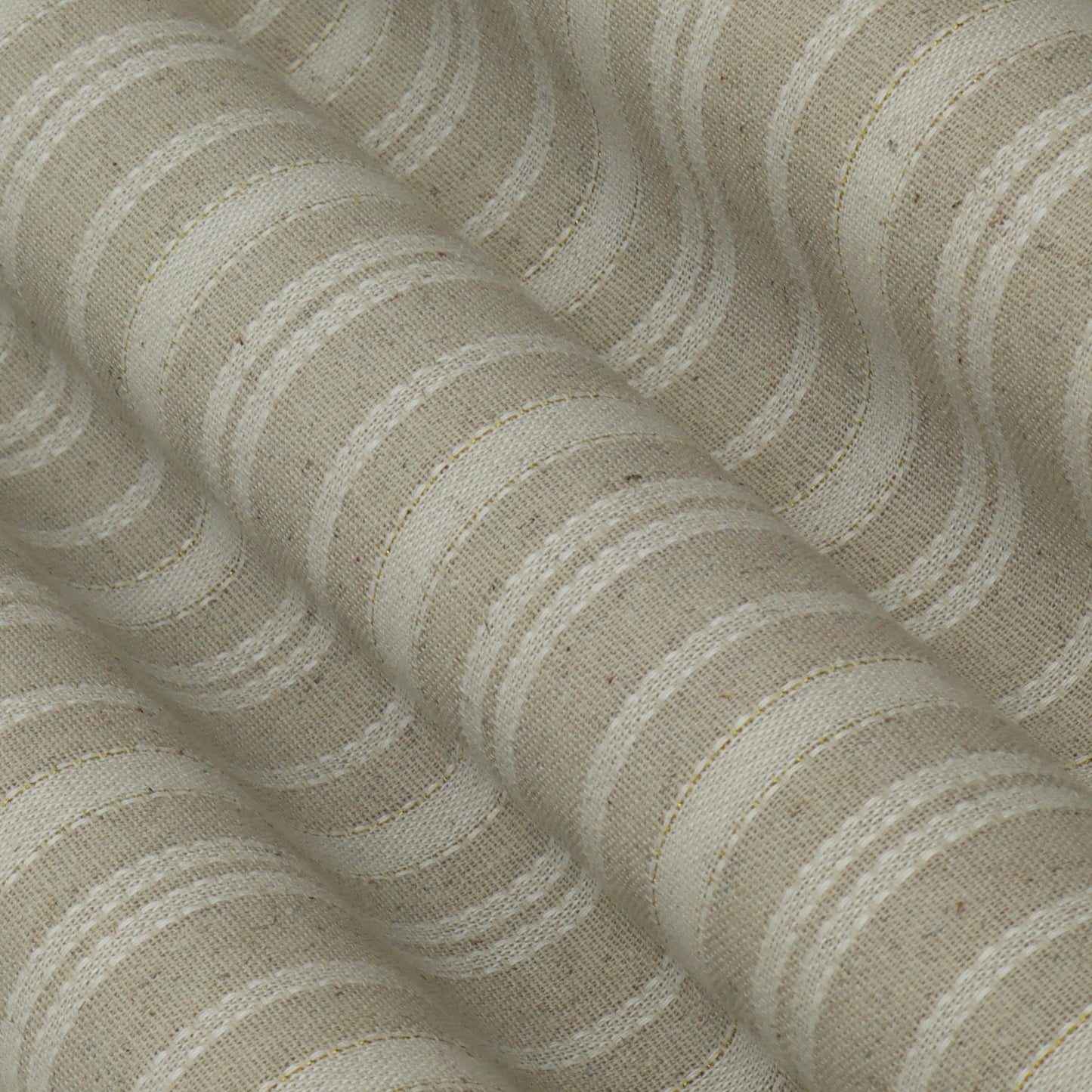 Off White Color Cotton Linen Zari Fabric