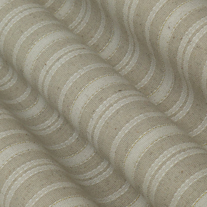 Off White Color Cotton Linen Zari Fabric