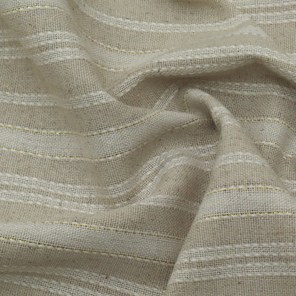 Off White Color Cotton Linen Zari Fabric