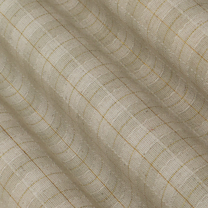 Off White Color Cotton Linen Zari Fabric