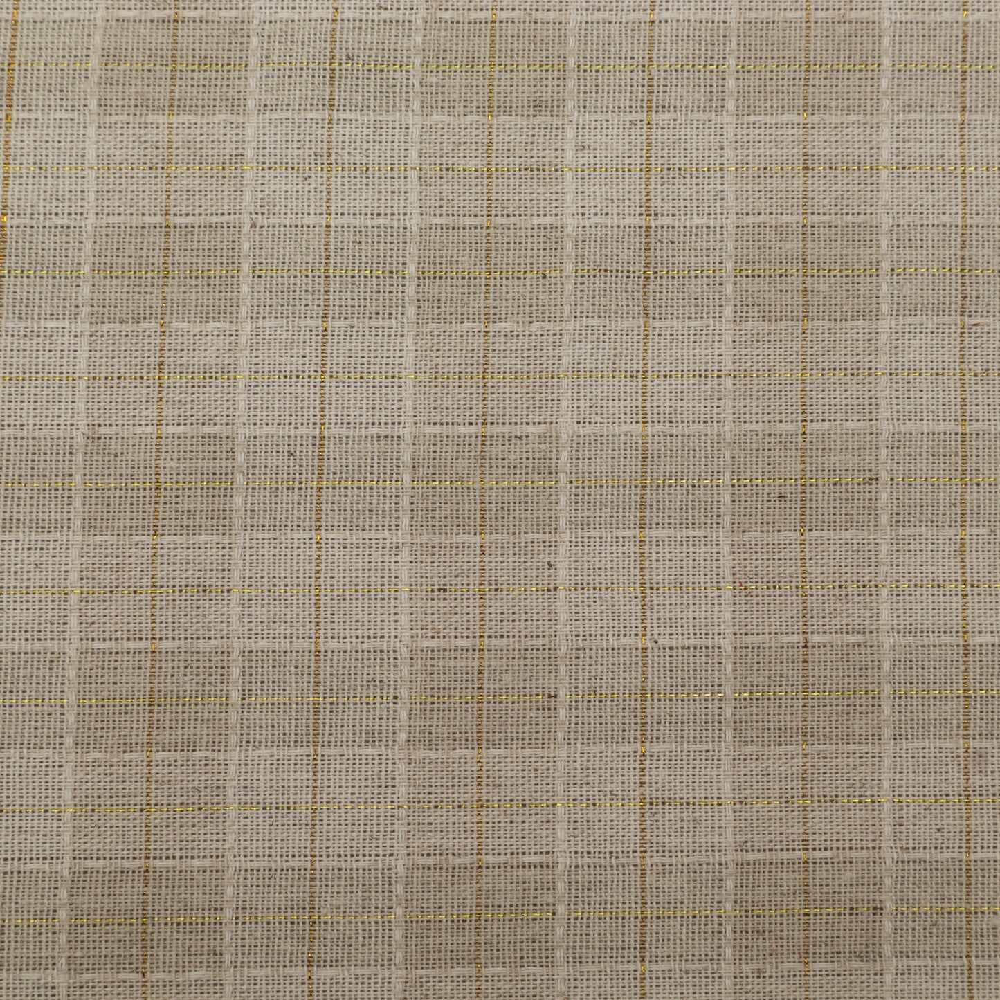 Off White Color Cotton Linen Zari Fabric