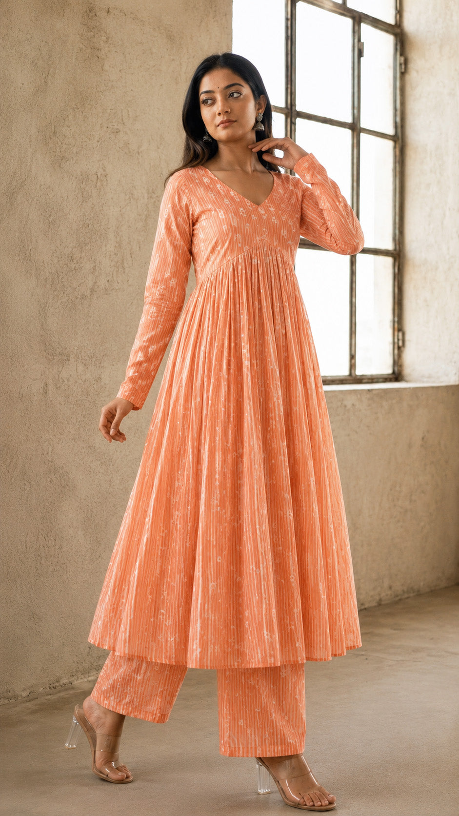 Crush Chanderi Bandhani Print Fabric
