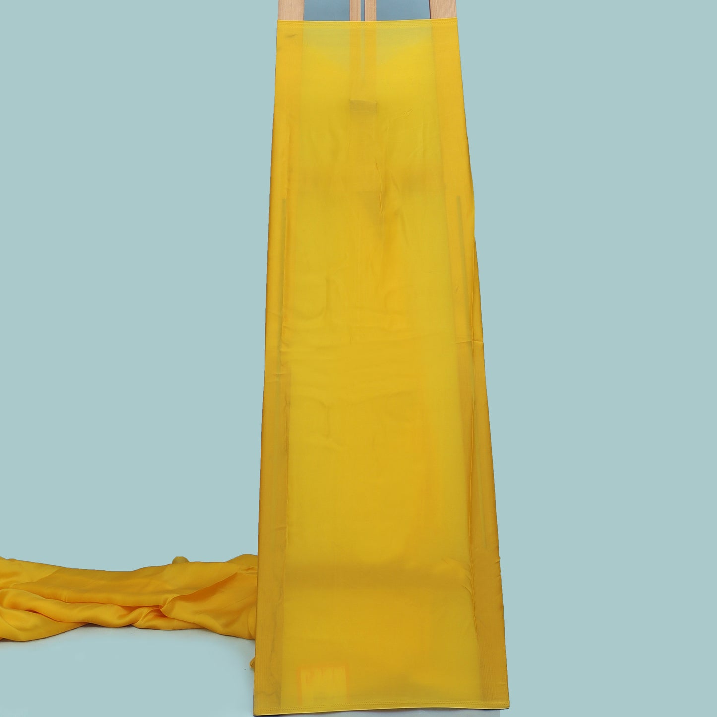 Yellow Color Organza Booti Fabric