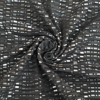 Grey Color Crush Satin Foil Fabric