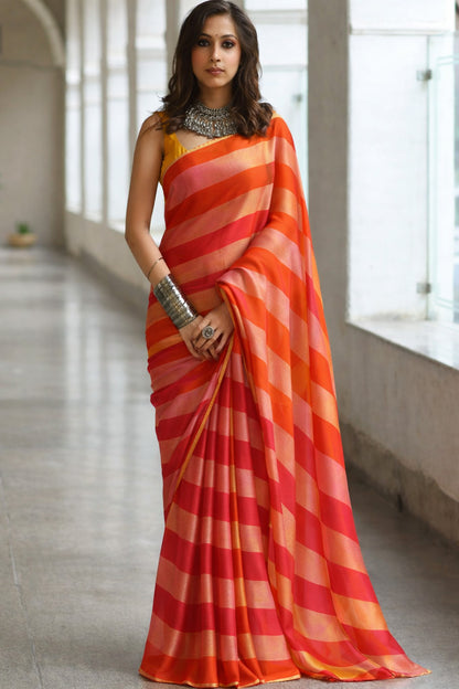 Organza Tissue Stripe Fabric