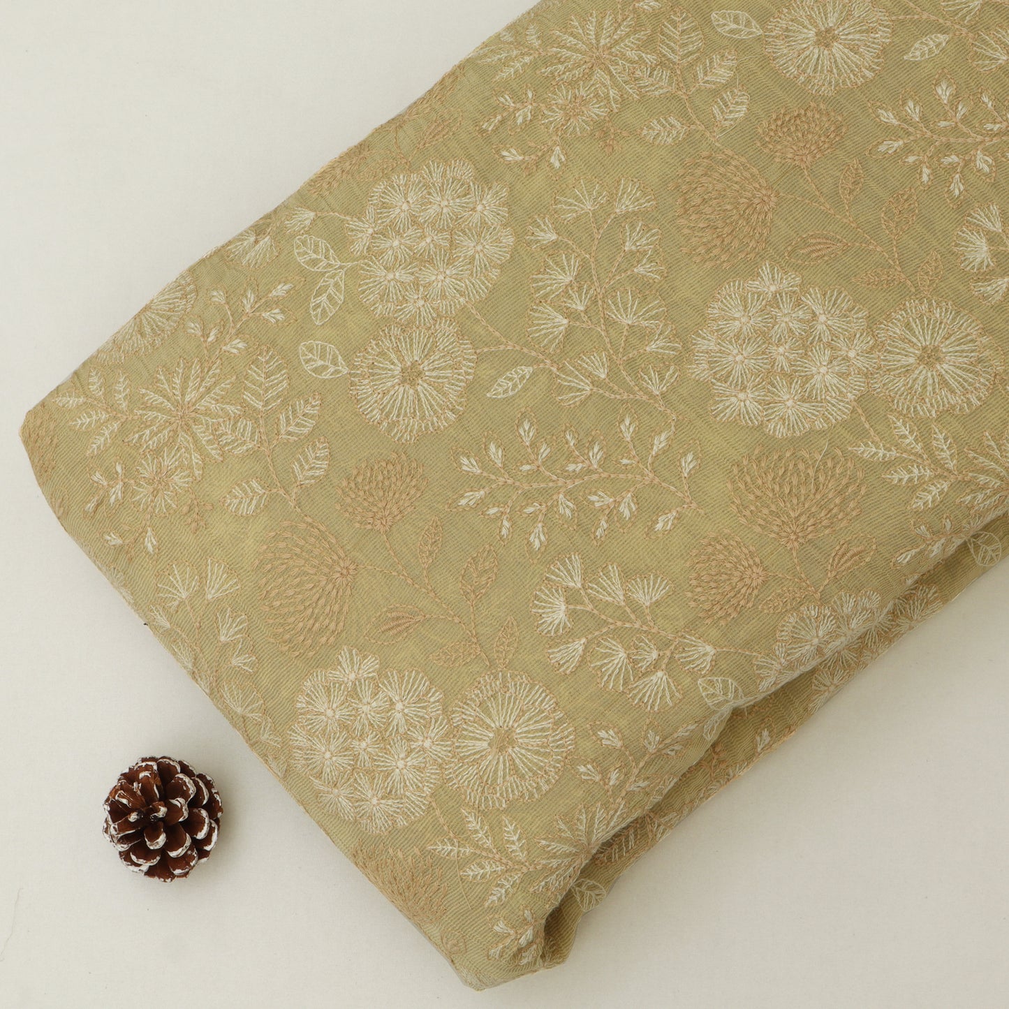 Chanderi Embroidery Fabric