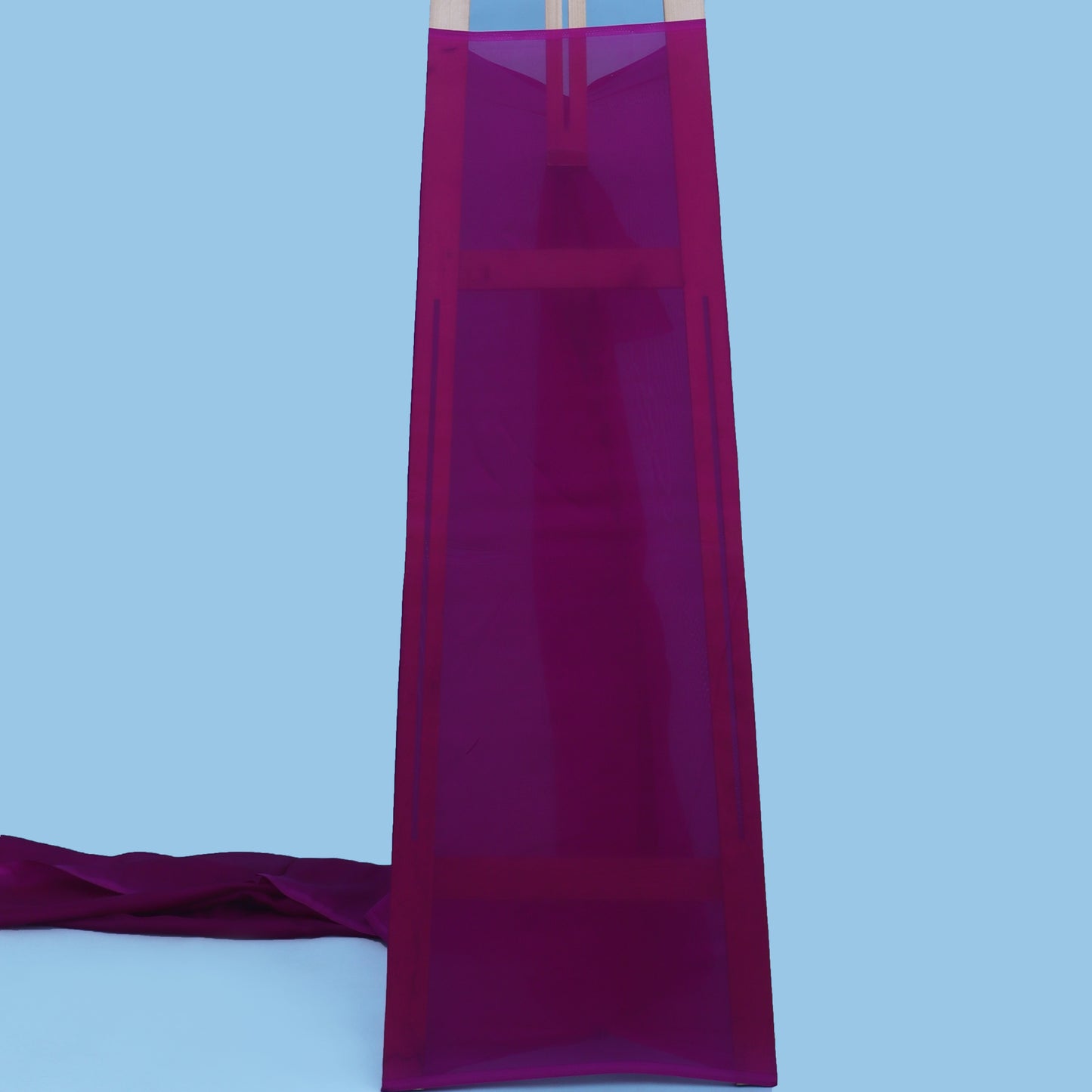 Purple Color Organza Booti Fabric