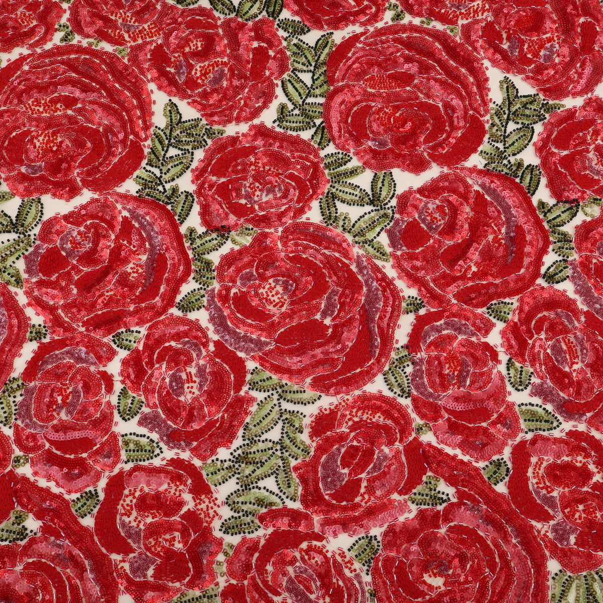 Rose Net Embroidered Fabric