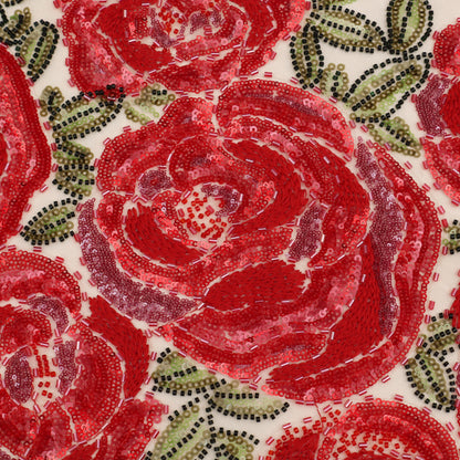 Rose Net Embroidered Fabric