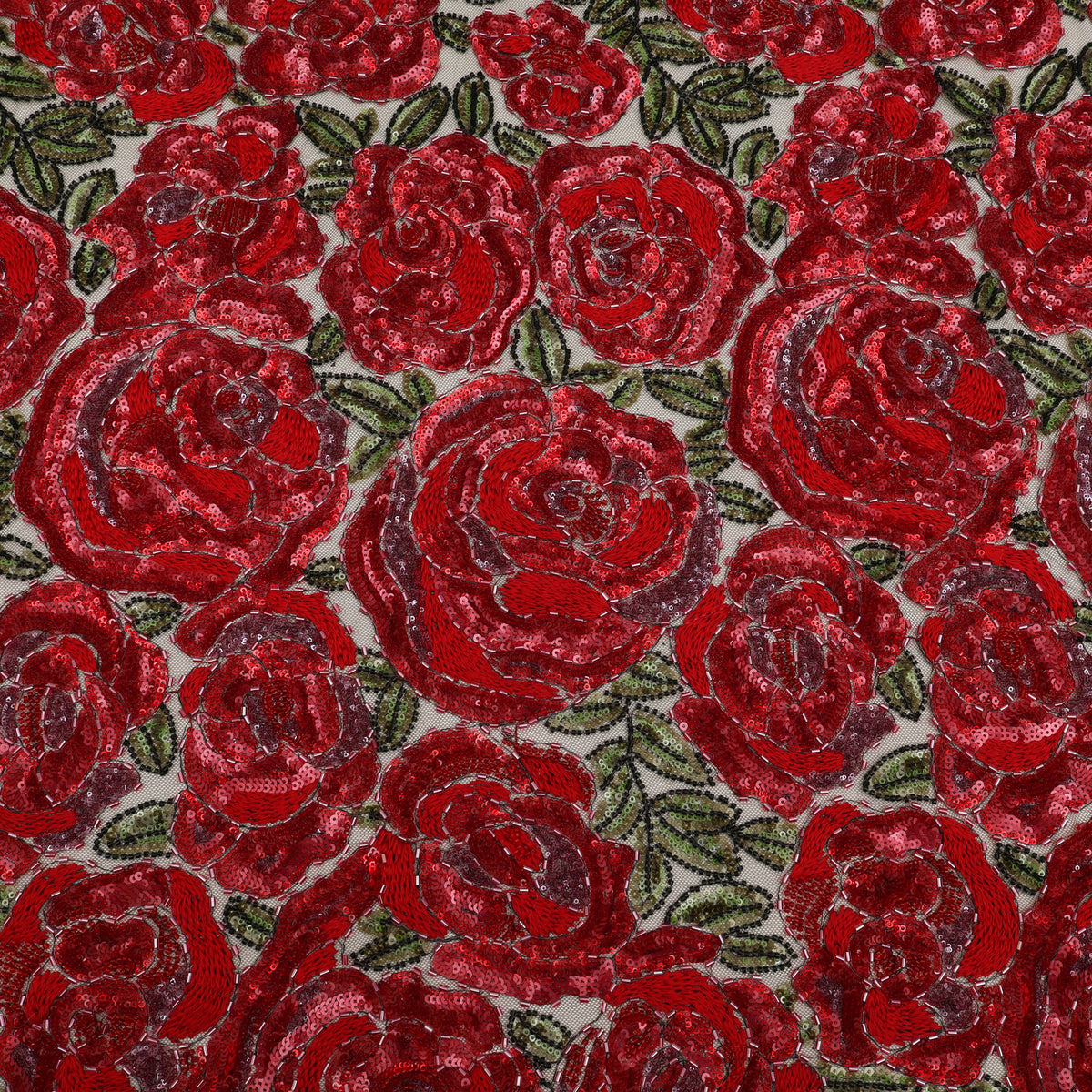 Rose Net Embroidered Fabric